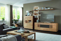 Solento von Wöstmann - Couchtisch Wildeiche/ Mattglas cubanit