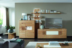 Solento von Wöstmann - Couchtisch Wildeiche/ Mattglas cubanit