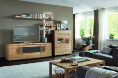 Solento von Wöstmann - Couchtisch Wildeiche/ Mattglas cubanit