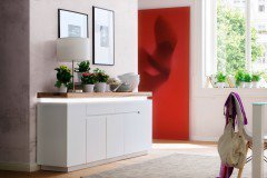 Romina von MCA furniture - Lowboard weiß/ Eiche