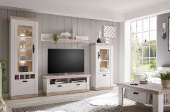 Florenz von Kollektion Letz - Wohnwand 9PPLF1 weiß/ Oslo Pinie