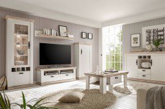 Florenz von Kollektion Letz - Wohnwand 9PPLF1 weiß/ Oslo Pinie