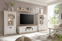 Florenz von Kollektion Letz - Wohnwand 9PPLF1 weiß/ Oslo Pinie