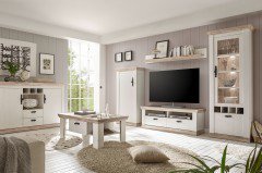 Florenz von Kollektion Letz - Wohnwand 9PPLF1 weiß/ Oslo Pinie