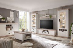 Florenz von Kollektion Letz - Wohnwand 9PPLF1 weiß/ Oslo Pinie