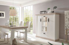 Florenz von Kollektion Letz - Wohnwand 9PPLF1 weiß/ Oslo Pinie