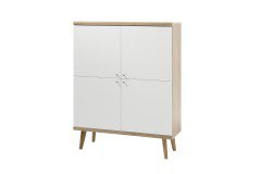 Lena von Kollektion Letz - Wohnwand 8V WM M1 weiß/ Eiche Riviera