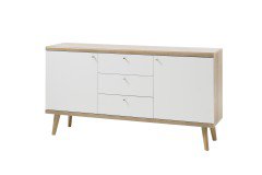 Lena von Kollektion Letz - Wohnwand 8V WM M1 weiß/ Eiche Riviera