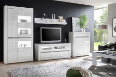 Carat von Kollektion Letz - Wohnwand 7W i2 C8 weiß Hochglanz