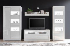 Carat von Kollektion Letz - Wohnwand 7W i2 C8 weiß Hochglanz