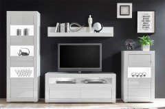 Carat von Kollektion Letz - Wohnwand 7W i2 C8 weiß Hochglanz