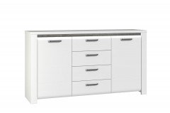 Brugia von Forte - Wohnwand weiß/ Betonoptik