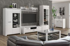 Brugia von Forte - Wohnwand weiß/ Betonoptik