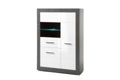 Etero von Kollektion Letz - Vitrine 88 i8 EO 23 weiß Hochglanz