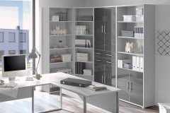 Office Lux von BEGA Consult - schmales Standregal in Lichtgrau