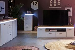 Cali von MCA - Sideboard weiß/ Wotan Eiche