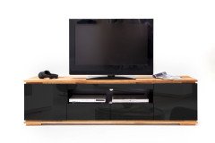 Chiaro von MCA furniture - Lowboard schwarz Hochglanz/ Eiche geölt