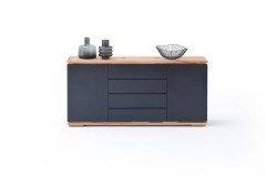 Chiaro von MCA furniture - Lowboard schwarz Hochglanz/ Eiche geölt