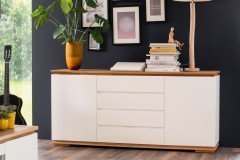 Chiaro von MCA furniture - Lowboard schwarz Hochglanz/ Eiche geölt