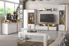 Tuluza von Forte - Sideboard weiß/ Artisan Eiche