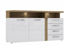 Tuluza von Forte - Sideboard weiß/ Artisan Eiche