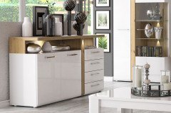 Tuluza von Forte - Sideboard weiß/ Artisan Eiche