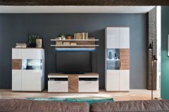 Luzern von MCA - Wohnwand weiß Hochglanz