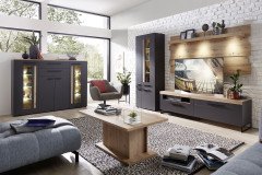 Loft Two von Innostyle - Wohnwand 5 tlg. graphit/ Artisan Eiche