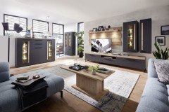 Loft Two von Innostyle - Wohnwand 5 tlg. graphit/ Artisan Eiche