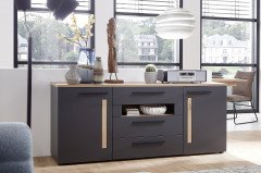 Loft Two von Innostyle - Wohnwand 5 tlg. graphit/ Artisan Eiche