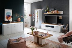 Cali von MCA - Couchtisch weiß/ Eiche ca. 115 x 65 cm groß