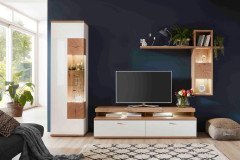 Sylt-living von IDEAL Möbel - Wohnwand 04 weiß/ Eiche Artisan