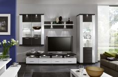 Manhattan-living von IDEAL Möbel - Wohnwand 2B weiß/ graphit