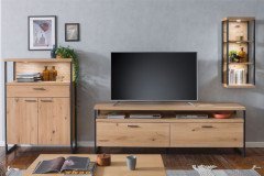 Salerno von MCA - Sideboard Balkeneiche/ Metall