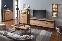 Salerno von MCA - Sideboard Balkeneiche/ Metall