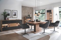 Valencia von MCA - Sideboard Eiche Bianco/ Glas in Parsol Grau