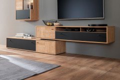 Valencia von MCA - Sideboard Eiche Bianco/ Glas in Parsol Grau