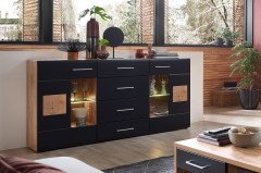 Sonate von Innostyle - Sideboard Eiche Altholz/ schwarz supermatt