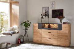 WM 2140 von Wöstmann - Sideboard 2050 Wildeiche/ Metall carbonfarbig