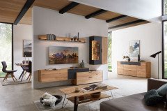 WM 2140 von Wöstmann - Sideboard 2050 Wildeiche/ Metall carbonfarbig