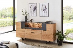 WM 2140 von Wöstmann - Sideboard 2050 Wildeiche/ Metall carbonfarbig