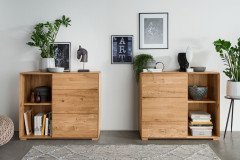 WZ-0546 von GK Möbelvertrieb - Wohnwand dreiteilig aus Wildeiche