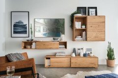 WZ-0546 von GK Möbelvertrieb - Wohnwand dreiteilig aus Wildeiche