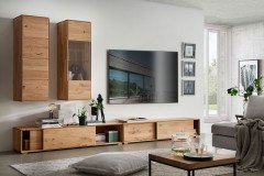 WZ-0546 von GK Möbelvertrieb - Wohnwand dreiteilig aus Wildeiche