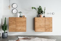 WZ-0546 von GK Möbelvertrieb - Wohnwand dreiteilig aus Wildeiche