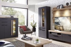 Loft Two von Innostyle - Wohnwand 5 tlg. graphit/ Artisan Eiche