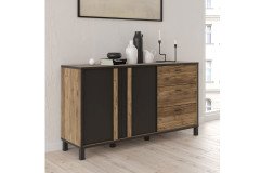 Hayato von Forte - dreiteilige Wohnwand Alpine picea/ schwarz