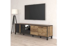 Hayato von Forte - dreiteilige Wohnwand Alpine picea/ schwarz