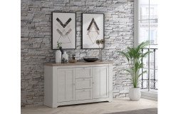 Iloppa von Forte - Wohnwand Nelson Oak/ Snowy Oak