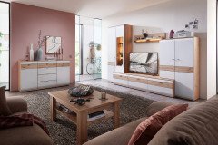 Mira-living von Stralsunder - Wohnwand EB27001-SV cappuccino Hochglanz
